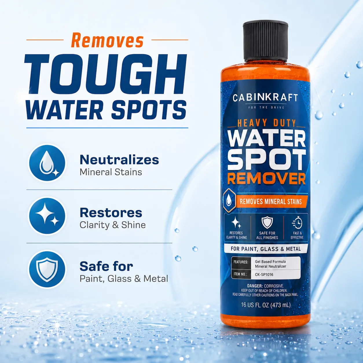 Automotive Water Spot Remover for Glass, Paint and Wheels, 16 fl oz